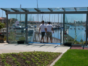 Aerial view of a marina with numerous boats docked at various jetties 
Infratec Security Systems ensures the safety and security of marinas with tailored solutions for complex environments